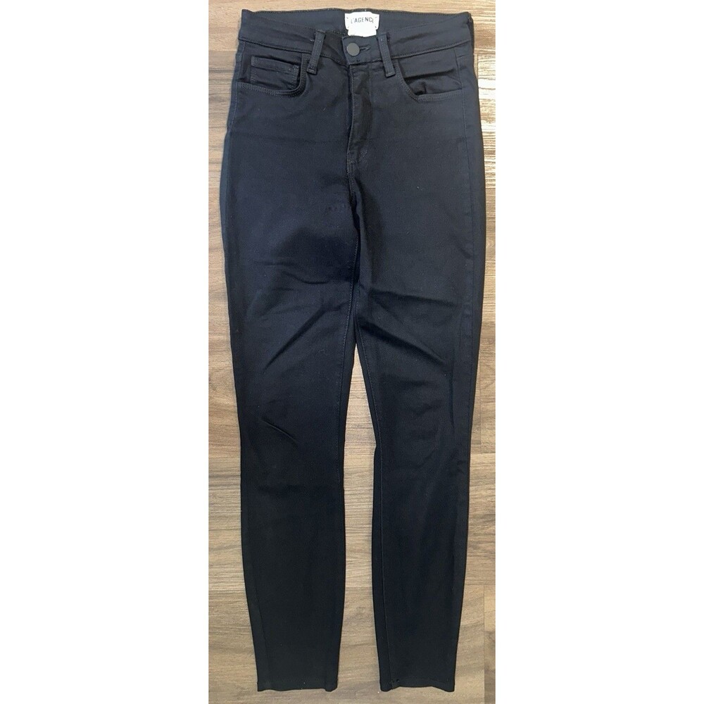 L'AGENCE Black Soft Stretchy 5 Pocket Logo Skinny Jeans Womens Sz 25